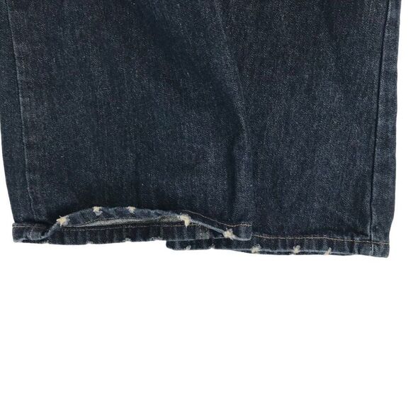 Vintage 90s Grunge Streetwear Skater Low Rise Dark Wash Denim Wide Leg Jeans /18 - Picture 7 of 8
